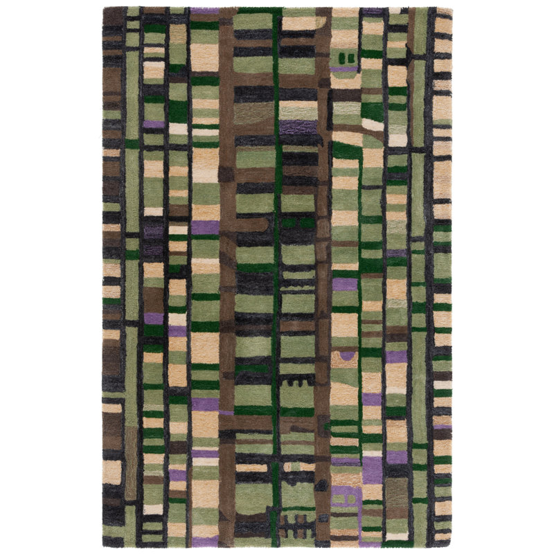 Labay Rodeo Drive Hand Tufted Performance Geometric Rug, Rectangle 4' x 6'