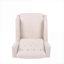 Fauteuil inclinable en tissu de lin beige avec dossier à oreilles par FlowLuxe, siège d'appoint Mid-Century pour salon et chambre à coucher-1353868474