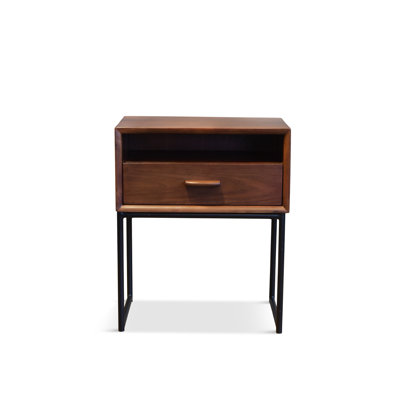 Table de chevet en bois massif Melasia