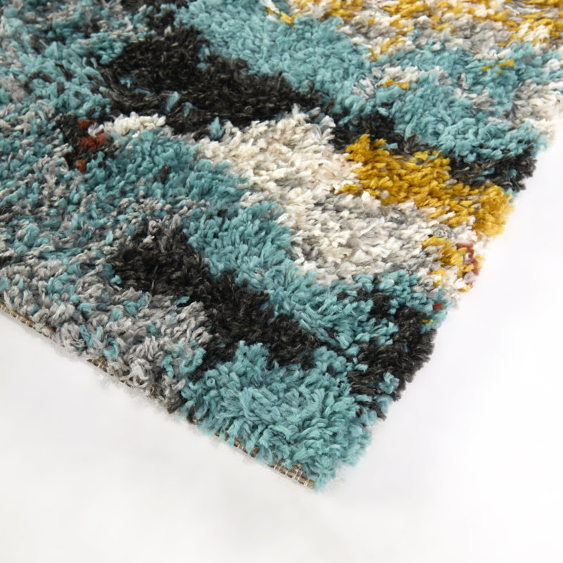 Tapis bleu à poils longs Audet, Rectangle 7 pi 10 po x 10 pi
