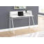 Bureau d'ordinateur, bureau personnel, ordinateur portable, tablettes de rangement, L 48 po, travail, stratifié blanc, métal blanc, contemporain, moderne-535061379-535061496