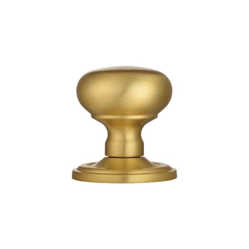 Victorian Passage Door Knob, Satin Brass