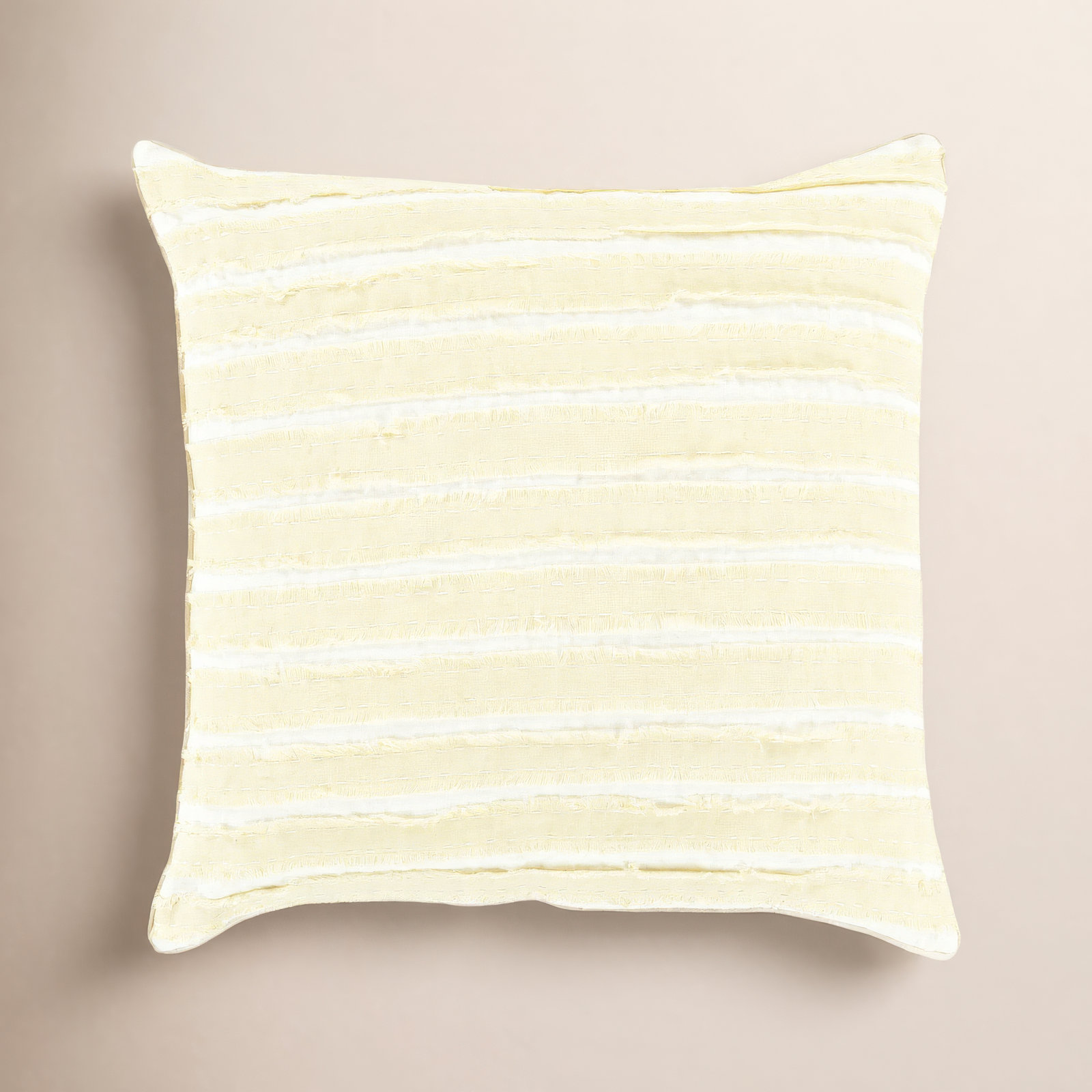 Lorena Striped Linen Throw Pillow, 22" H x 22" W x 4" D,  Olive, Down