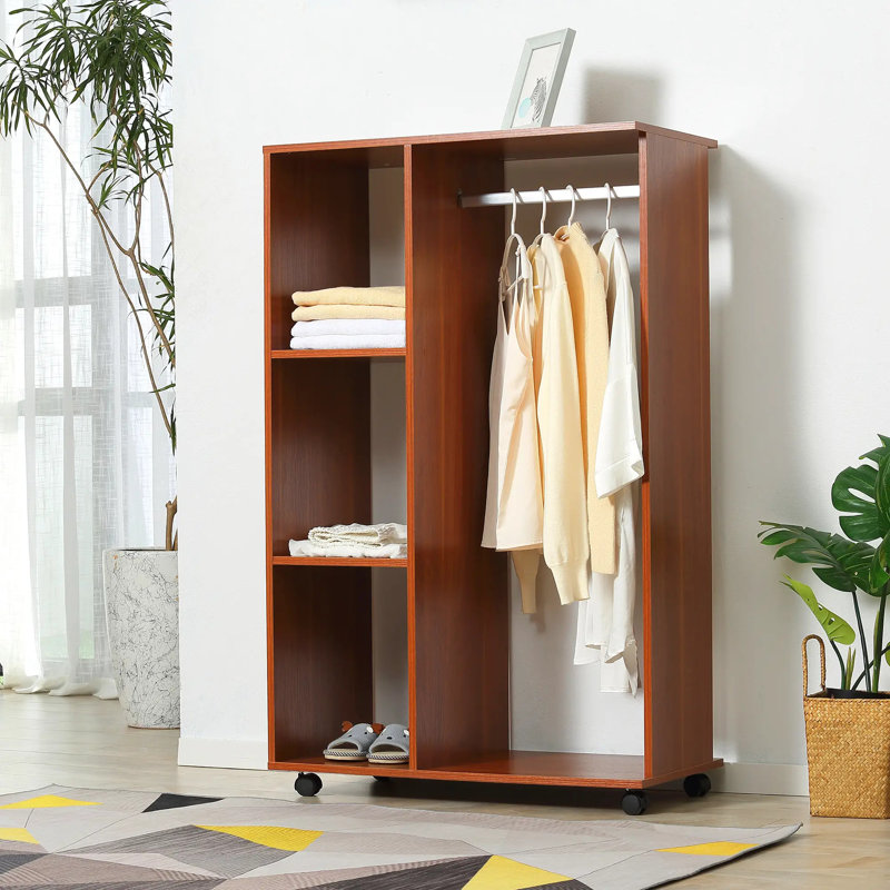 80cm Rolling Clothing Rack, Brown