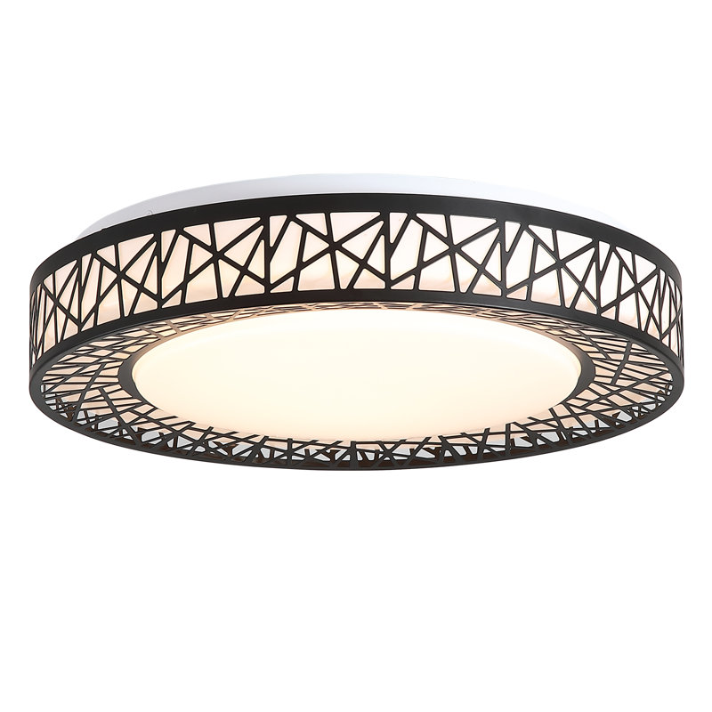 Chic Iron Bird's Nest LED Ceiling Light 5-Class Dimmble, Matte Black, 3.5" H x 20" W x 20" D