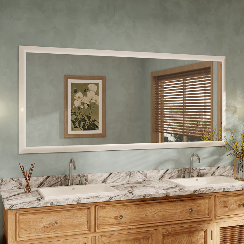 Miroir de meuble-lavabo mural Molly, Blanc, 72 po x 32 po