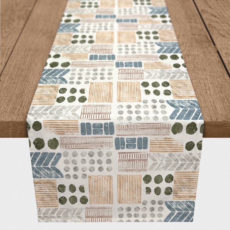 Chemin de table géométrique, 90 po x 16 po