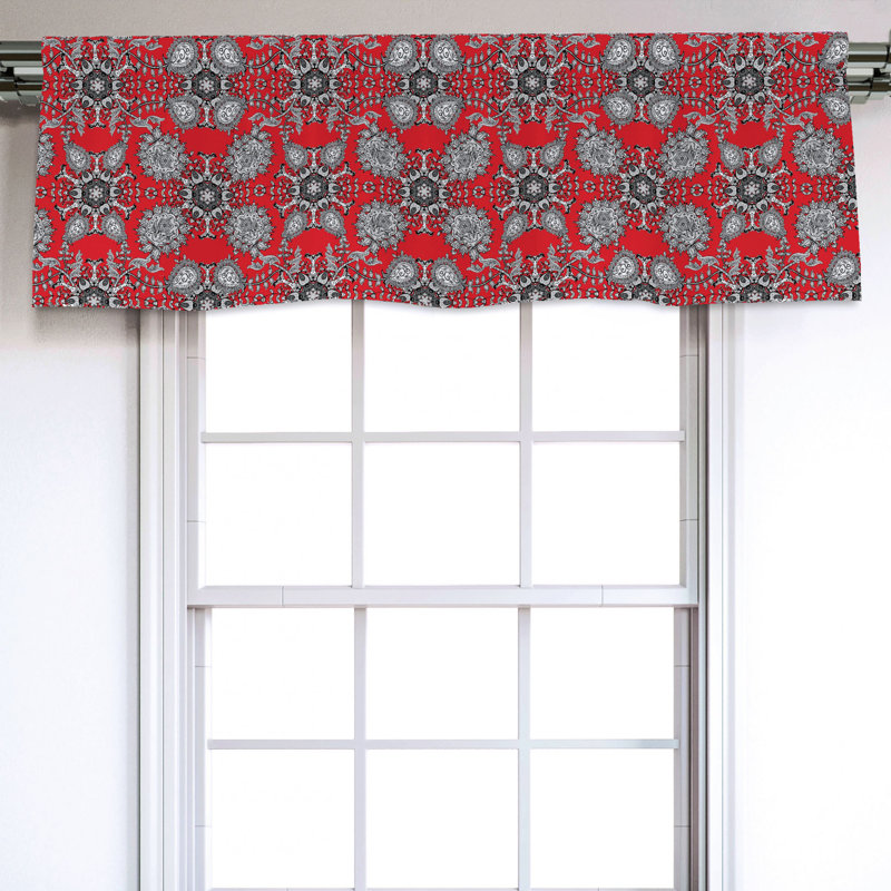 Sateen Ikat Ruffled Window Valance