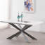 Graciela 6 Person Dining set - a Rectangular Wooden Dining Table with Metal Legs and a Set of 6 Quilted Ring Knocker Velvet Dining Chairs for Dining Room - Modern Dining Table Set-290600494-482942331