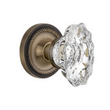 Crystal Chateau Interior Mortise Door Knob with Rope Rosette