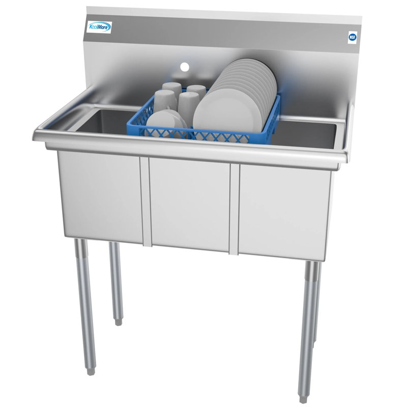 36'' Stainless Steel Triple Bowl Commercial Kitchen Sink