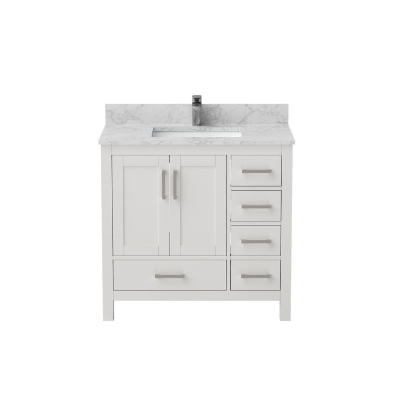 Ensemble de meuble-lavabo avec 2 portes et 5 tiroirs
