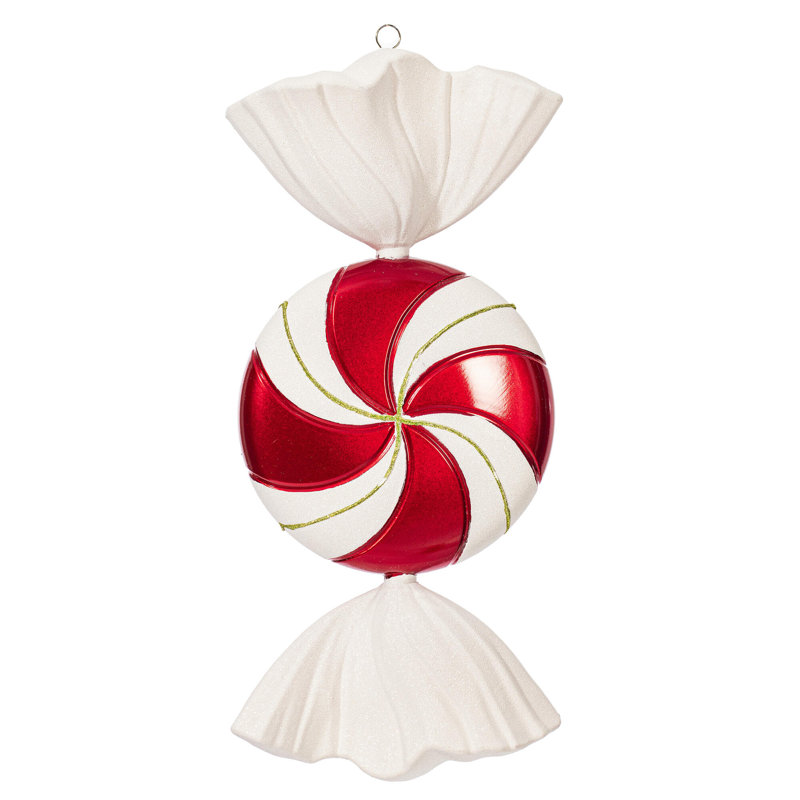 Ornement 18,5 po, Rouge / Blanc