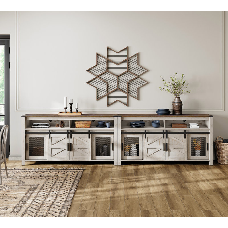 Meuble télé 118 po August Grove®, Blanc / blanc