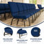 Chaise d'église en tissu 18,5 po avec bibliothèque Rayleigh-38327987