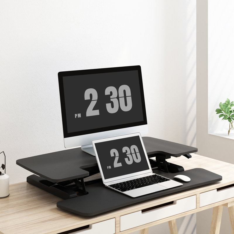Murray Home Office Standing Desk Converter, 19.6" H x 32" W x 24.9" D, Black