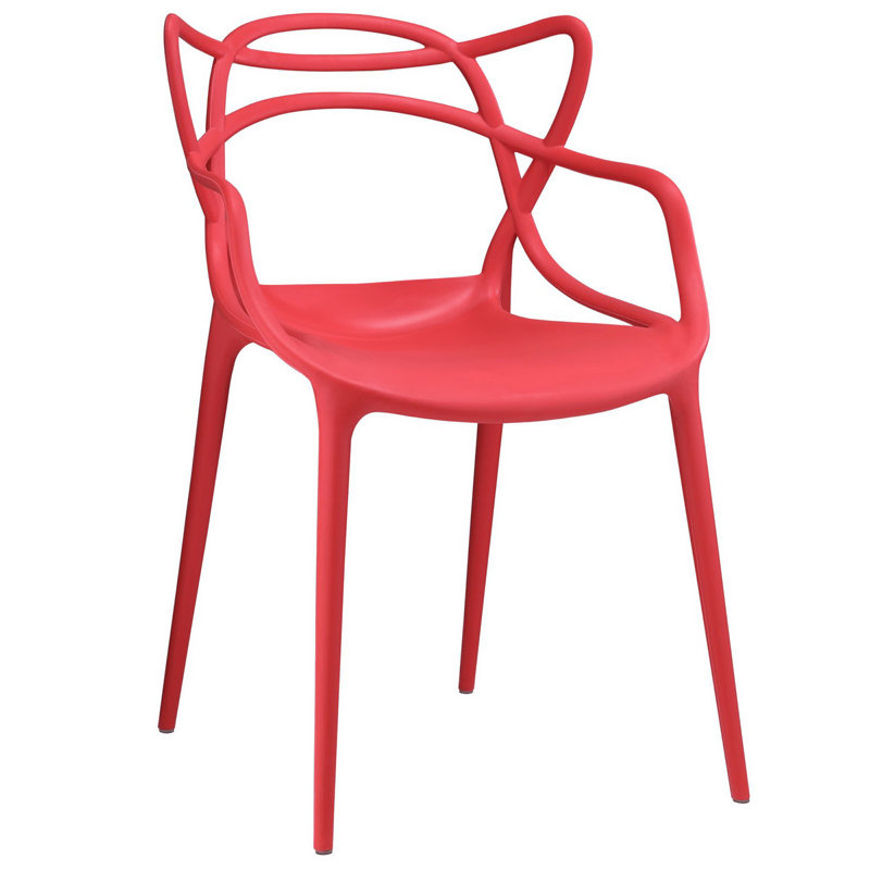 Fauteuil de salle à manger intriqué rouge, Rouge
