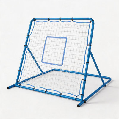 Filet de rebond ajustable de soccer de 4 pi x 4 pi - filet d'entraînement multi-sports pour le passage, le lancer et le contrôle du ballon, entraîneur portatif de rebond pour le soccer