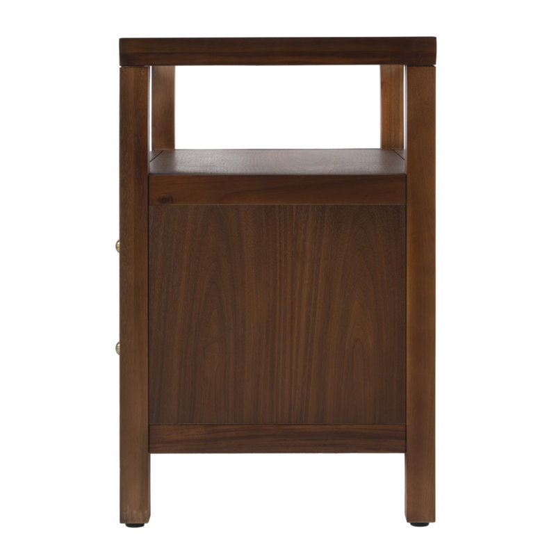 Nora 2-Drawer Wide Nightstand, Walnut