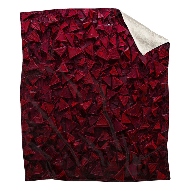 Red Triangular Texture Blankets, 60in W x 80in H
