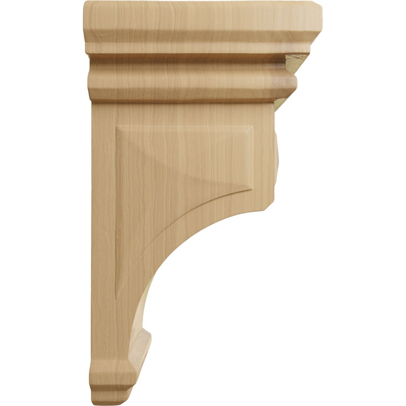 Small Unfinished Cherry Woodruff Wood Corbel, 4" x 4.75" x 8"