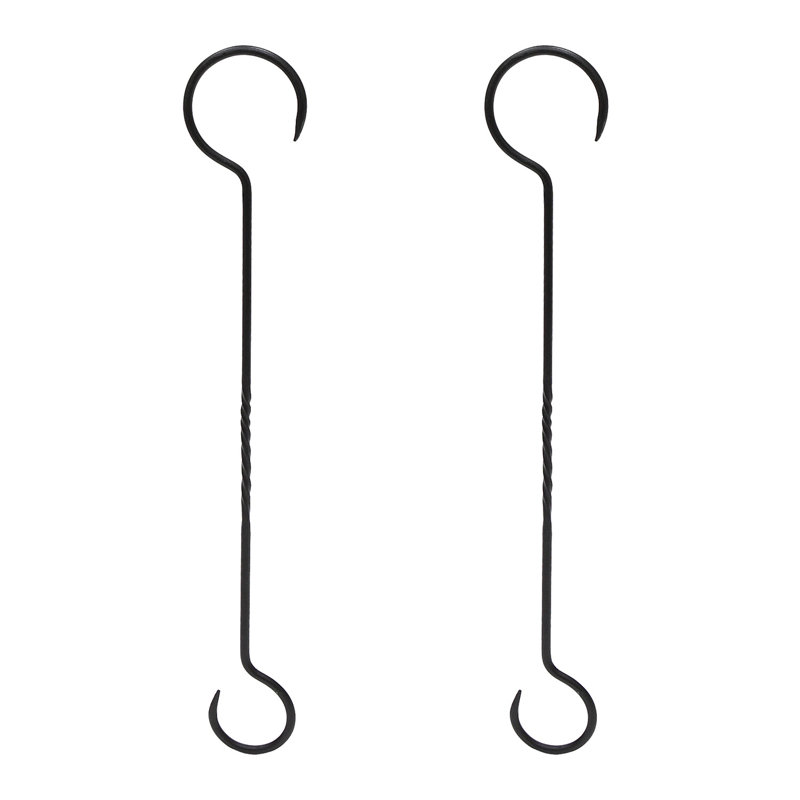 Black Metal 24-Inch Hook Extenders, Set of 2