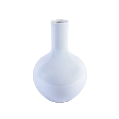 17 in H Globular Icy Table Vase Green Porcelain