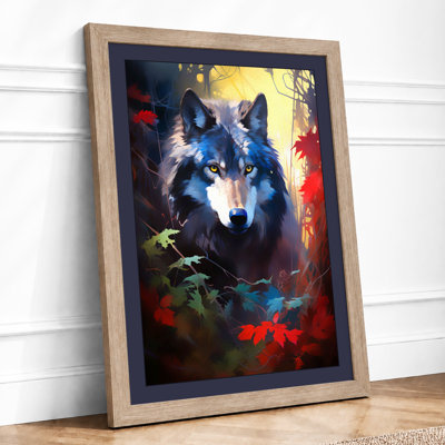 Wolf In Moonlight Dark - Print