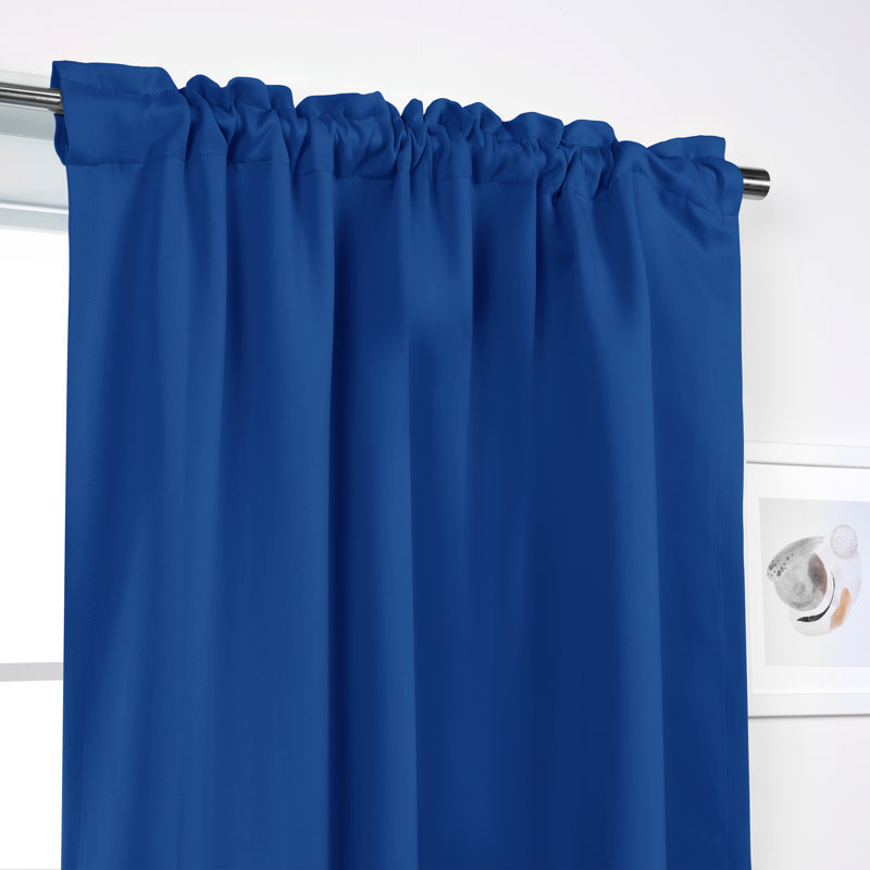 Panneaux de rideaux occultants et thermiques unis avec passe-tringle Bantam, Bleu royal, l 52" x L 84"