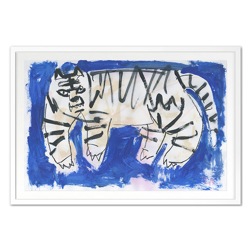Kool Kats 5 Print by Ngo, PC, White Single Picture Framed, 24'' H x 35'' W