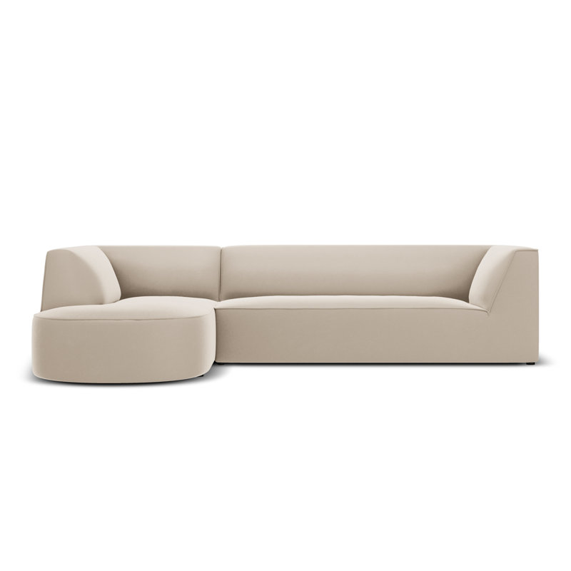 Adoraim 4 Seater Velvet Sofa & Chaise, Left Hand Facing, Beige