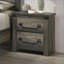 Table de chevet rustique rustique gris - Bois d'ingénierie avec poignées en laiton