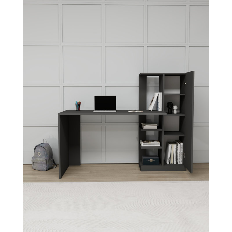 Aryton L-Shaped Computer Desk, Anthracite
