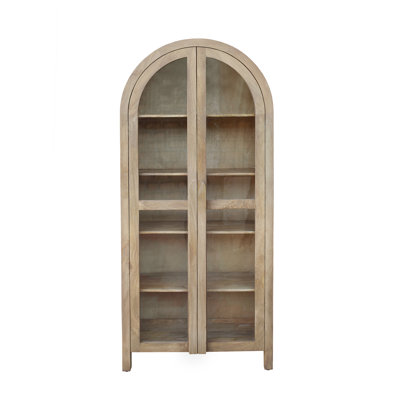 Natural Brown Contemporary Solid Mango Wood Cabinet by Ophelia & Co.