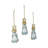 Bunny Hop Metal Apron Rabbit Ornament Set of 3 4x2