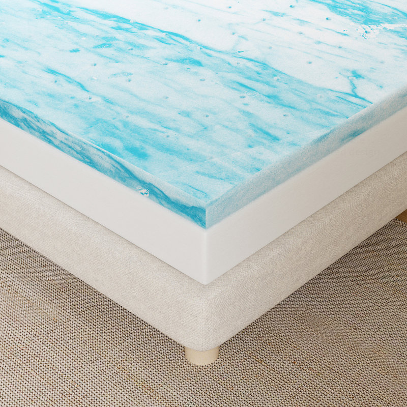 Surmatelas en mousse viscoélastique imprégnée de gel Sleep by Wayfair™ - Plusieurs hauteurs de profil, Grand, 2"