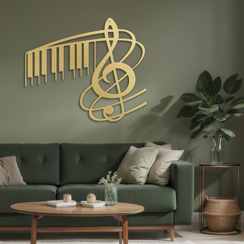 Décoration de musique note de musique moderne abstraite décoration murale décoration murale, H 26,1 po x l 30 po x P 0,05 po