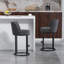 Ensemble de 2 tabourets de bar à hauteur de comptoir en lin Cool Grey Cool Grey