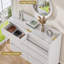 Commode cannelée en bois à 8 tiroirs cannelés, largeur 48 po, blanc-1523035629