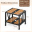 Rectangular Metal Outdoor Side Table With Umbrella Hole , 52cm W 46cm D