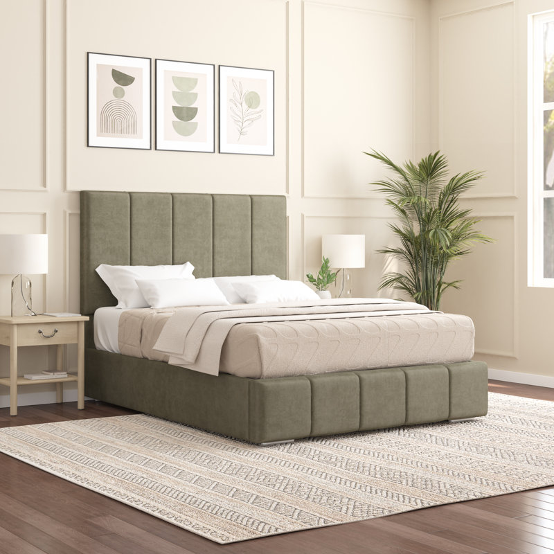 Edelmann Upholstered Bed, Asphalt, Super King (6')