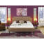 Ensemble de chambre avec lit plateforme 3 pièces avec un très grand lit capitonné et 2 tables de chevet en noyer antique - similicuir brun avec texture brune et pieds noirs-1471686099-1471686104
