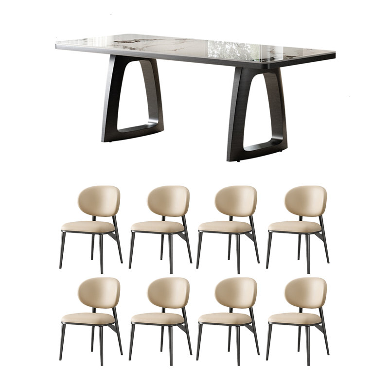 Modern simple rectangular dining table and chairs