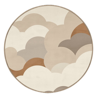 Machine Washable Ottoline Minimalist Solid Color Rug in Beige – Beige Binding