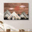 "Western Wood Effect Landscape", panneaux de bois de la chaîne de montagnes "Western Woodblick Day" sur toile-99542821