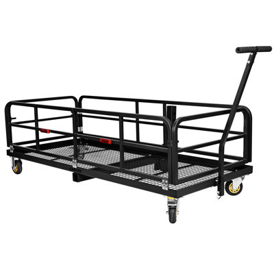 Hitch-Mounted Cargo Basket - Heavy-Duty 750 lbs Folding Hitch Mount Cargo Carrier with Wheels & Handle for SUV, RV, Truck & Trailer