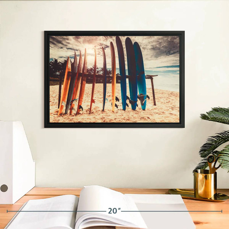 Support de planche de surf, Cadre flottant noir, 13 po x 9 po