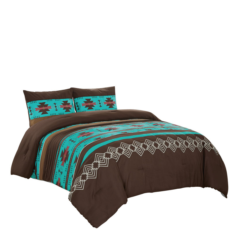 Polyester Geometric Shapes Comforter, Queen Comforter + 2 Shams