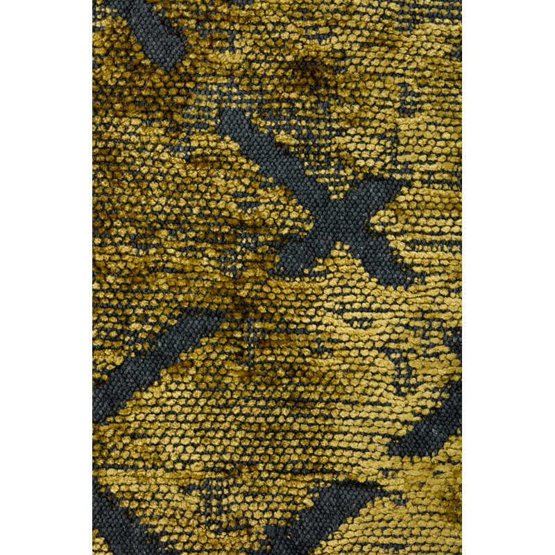 Rapture Green Abstract Luxury Area Rug, Rectangle 7'10" x 9'10", Ochre Yellow
