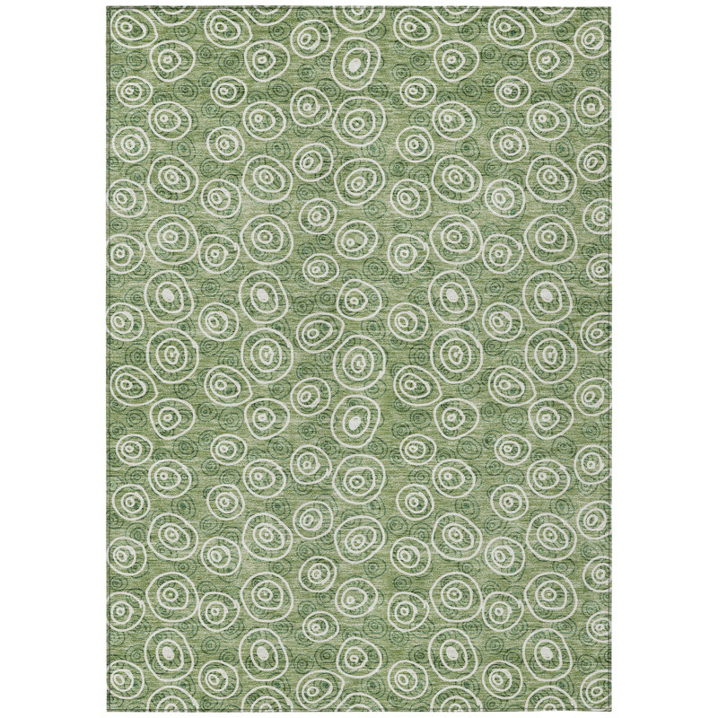 Washable Geometric Indoor / Outdoor Rug, Rectangle 10' x 14'